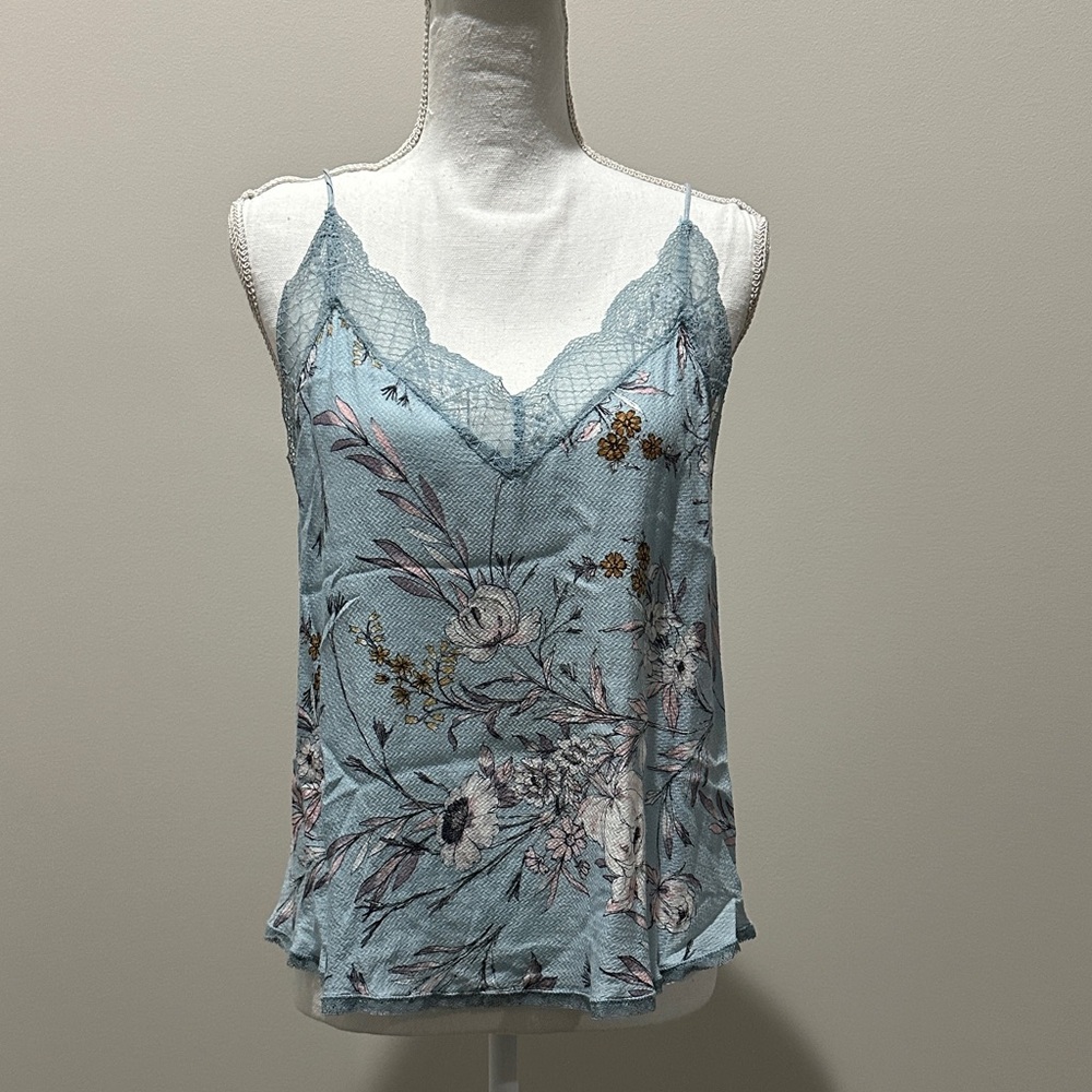 Lovestitch Floral Lace Cami Top - Light Blue